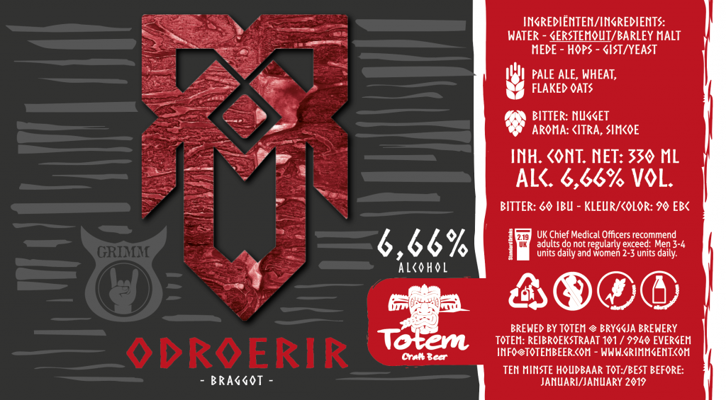 Odroerir, GRIMM Gent's first beer, brewed in collaboration with Totem