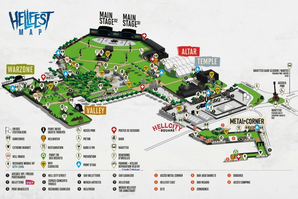 Hellfest festival ground map since 2023