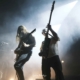 The guitar and bass players of Psychonaut together on stage during a live concert